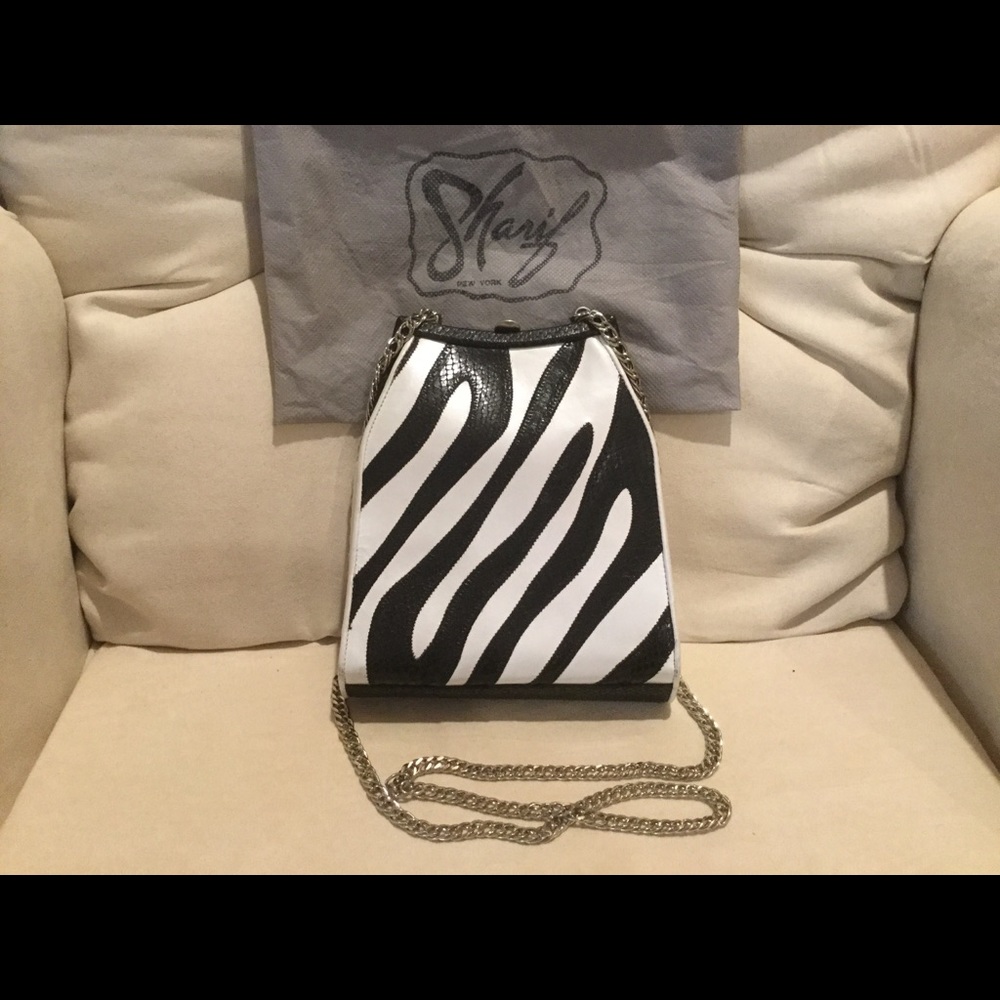 Vintage Sharif Black/White Leather Bag